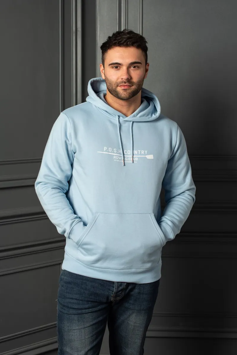 POSH Country Henley Hoodie Azur Sky-3